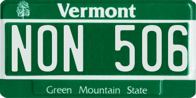 VT license plate NON506