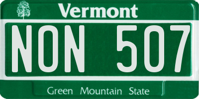 VT license plate NON507
