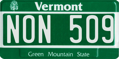 VT license plate NON509