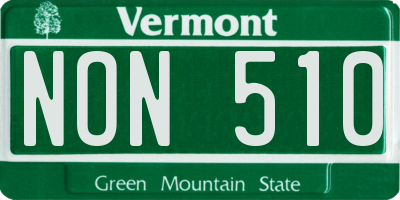 VT license plate NON510