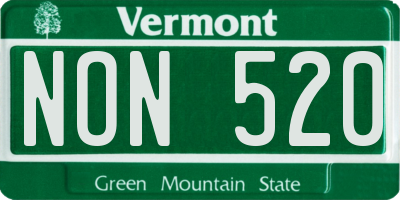 VT license plate NON520
