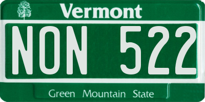 VT license plate NON522