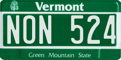 VT license plate NON524