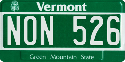 VT license plate NON526