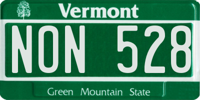 VT license plate NON528