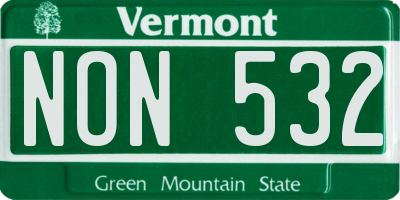 VT license plate NON532