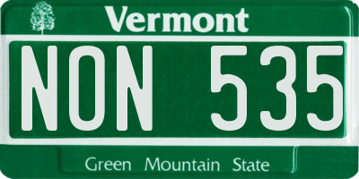 VT license plate NON535