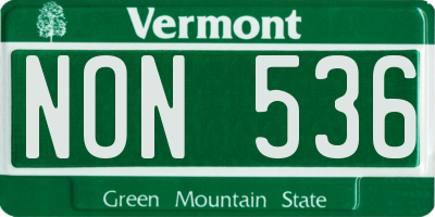 VT license plate NON536