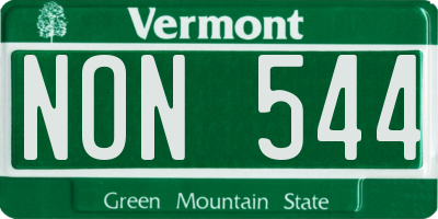 VT license plate NON544