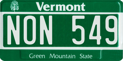 VT license plate NON549