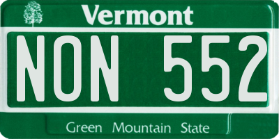 VT license plate NON552