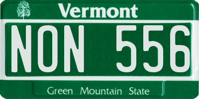VT license plate NON556