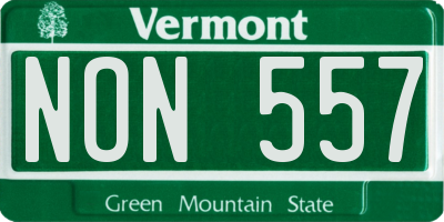 VT license plate NON557