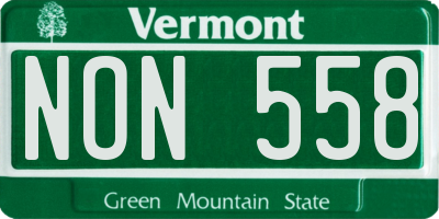 VT license plate NON558