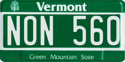 VT license plate NON560