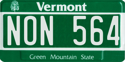 VT license plate NON564