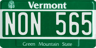 VT license plate NON565