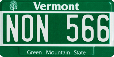 VT license plate NON566