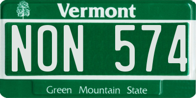 VT license plate NON574