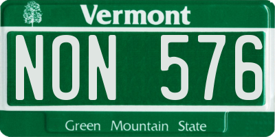 VT license plate NON576