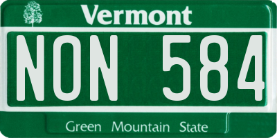 VT license plate NON584