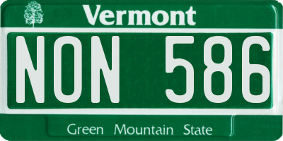VT license plate NON586