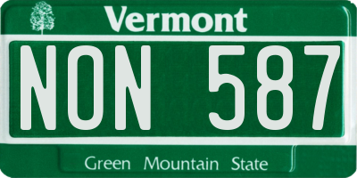 VT license plate NON587
