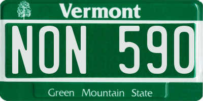 VT license plate NON590