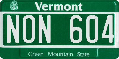 VT license plate NON604
