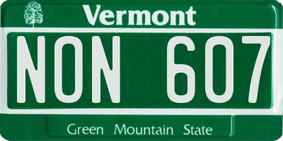 VT license plate NON607