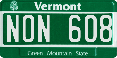 VT license plate NON608