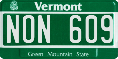 VT license plate NON609