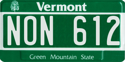 VT license plate NON612