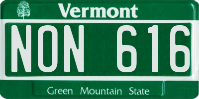 VT license plate NON616