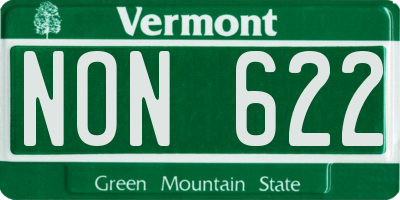 VT license plate NON622