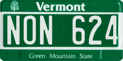 VT license plate NON624