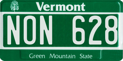 VT license plate NON628