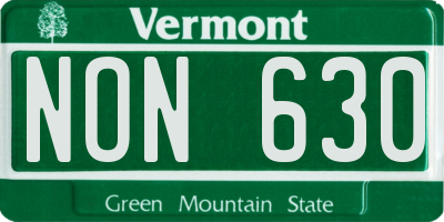 VT license plate NON630