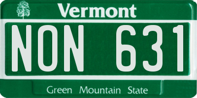 VT license plate NON631