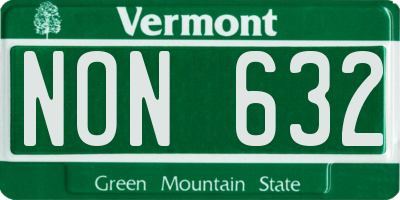 VT license plate NON632