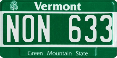 VT license plate NON633