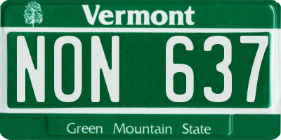 VT license plate NON637
