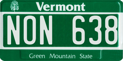 VT license plate NON638