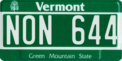 VT license plate NON644