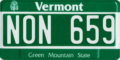 VT license plate NON659
