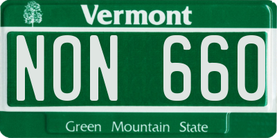 VT license plate NON660