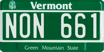 VT license plate NON661