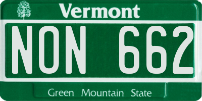 VT license plate NON662