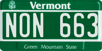 VT license plate NON663