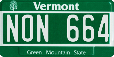 VT license plate NON664